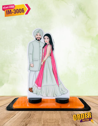 Custom Sikh Couple Caricature| IM-3006