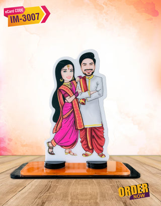 Indian Wedding Couple Caricature|IM-3007