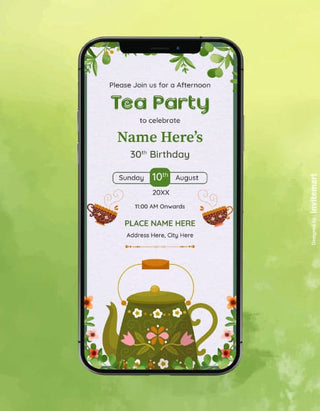 30th Birthday Tea Party Invitation Card | IM-2149