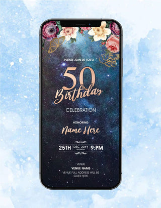 50th Birthday Invitation Templates | B-97