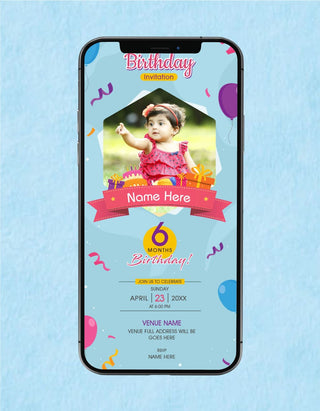 6 Months Birthday Invitation | IM-2223