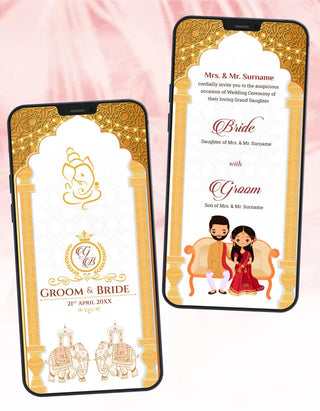 All In One Wedding Invitations With RSVP | W-502