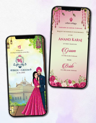 Anand Karaj Invitation PDF Card | IM-2418