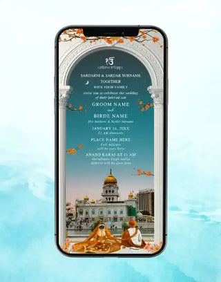 Anand Karaj Wedding Card | IM-2323