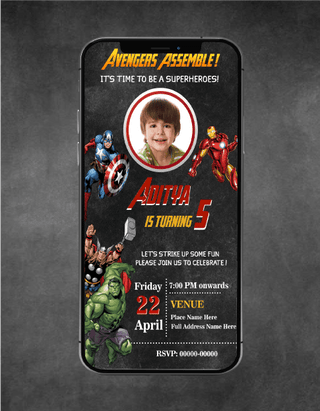 Avengers Birthday Party Invitation | B-33