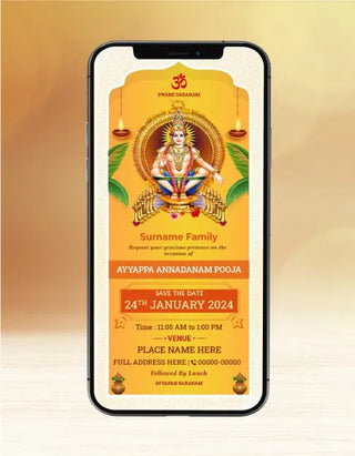 Ayyappa Pooja Invitation Card | AP-01