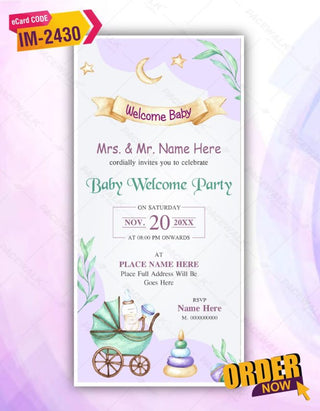 Baby Welcome Party Invitation Card