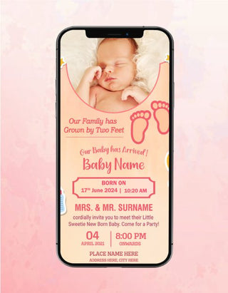 Beautiful Baby Birth Announcement Invitation | BA-10