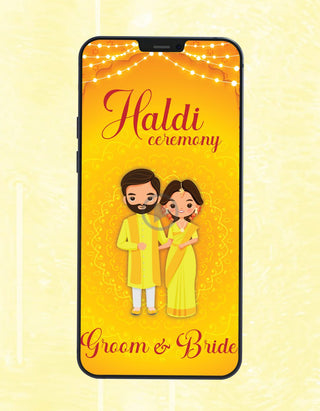 Beautiful Haldi Ceremony Invitation Video | W-239-V