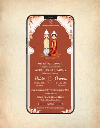 Bengali Wedding Ceremony Invitation | W-402