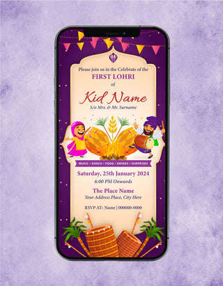 Best First Lohri Invitation Card | HL-14