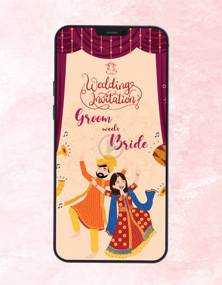 Bhangra Theme Wedding Invitation Video | W-98-V