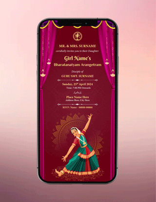 Bharatanatyam Arangetram Invitation | AT-01