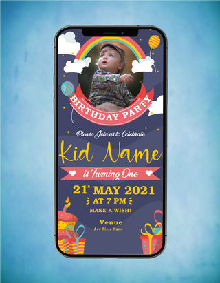 Birthday Invitation Card With Name And Photo | B-16