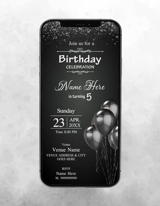 Black And White Birthday Invitation | IM-2471