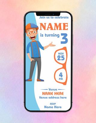 Blippi Birthday Party Invitation Card | IM-2515