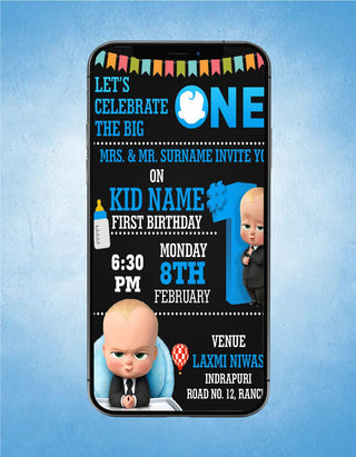 Boss Baby Birthday Invitation eCard | B-12