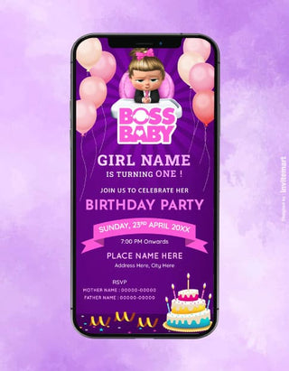 Boss Baby Girl Birthday Invitation | IM-2153