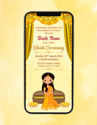 Bride Haldi Ceremony Invitation | W-235