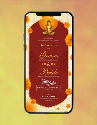 Buddhist Wedding Invitation Card | IM-2252