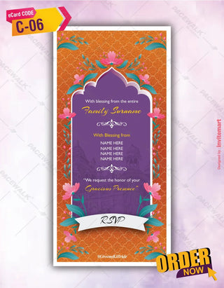 Caricature Wedding Invitation PDF Cards | C-6