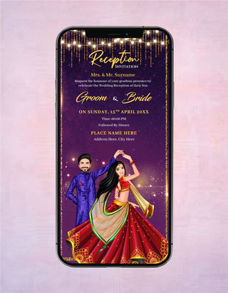 Caricature Wedding Reception Invitation Card | IM-2123