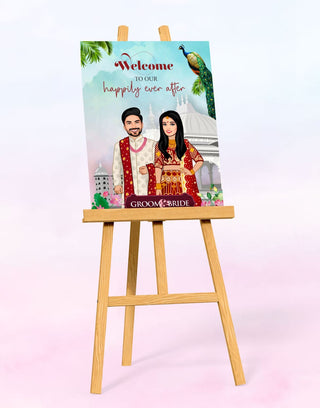 Caricature Wedding Signage Board Design | IM-2400