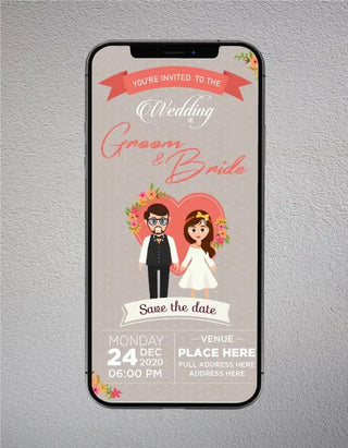 Cartoon Save The Date Ecard Maker Online | W-75