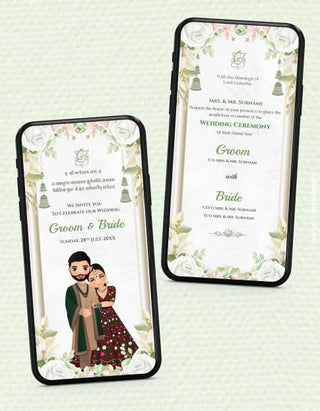 Cartoon Wedding Invitation Pdf Card | IM-2129