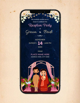 Cartoon Wedding Reception Invitation | IM-2118