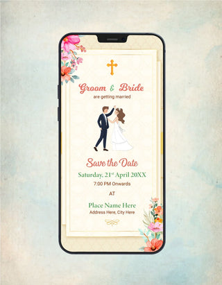 Christian Wedding Save the Date Card | W-510