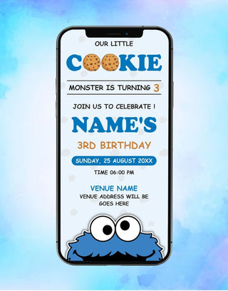 Cookie Monster Birthday Invitation Card | IM-2514