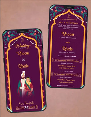 Couple Wedding Invite PDF Cards | W-295