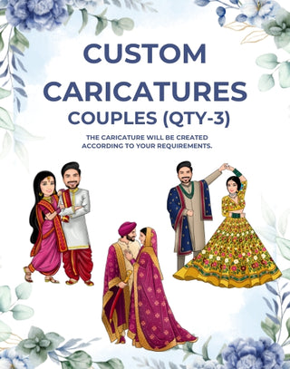 Custom Caricature Couples (Qty-3)