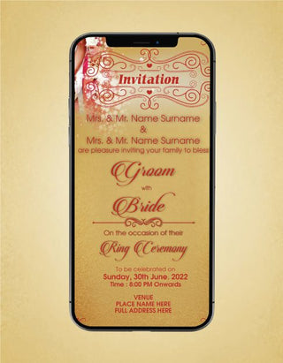 Creative Indian Ring Ceremony Invitation eCards | R-02