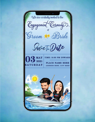 Custom Caricature Engagement Save the Date | R-32