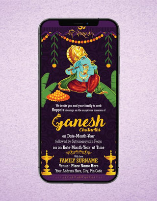 Custom Ganesh Chaturthi Invitation eCard | GC-06