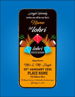 Custom Lohri Invitation Card | HL-04