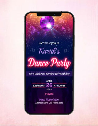 Dance Party Invitation Card | PT-01