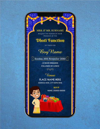 Dhoti Ceremony Invitation Card | DC-02