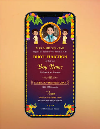 Dhoti Function Invitation | DC-03