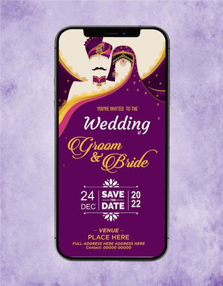 Digital Marwari Theme Wedding Invitation eCard | W-30