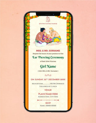 Ear Piercing Ceremony Invitation | EP-01