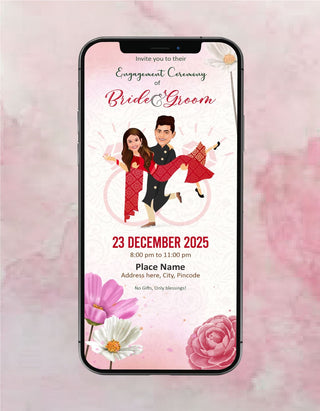 Caricature Engagement Invitation | R-49