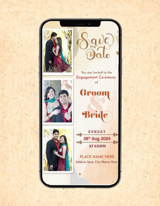 Engagement Invitation Card With Couple Photo | R-20