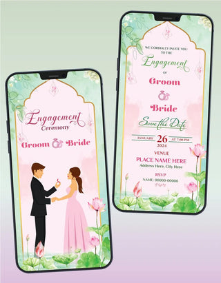 Engagement Invitation PDF Cards | R-43