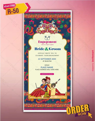 Engagement Caricature Invitation 