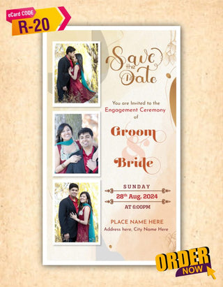 Engagement Invitation Card With Couple Photo 