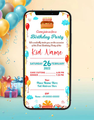 First Birthday Party Invitation | B-66