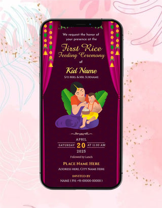 First Rice Ceremony Invitation | RC-01